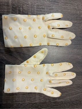 Vintage Hansen Polka Dot Tea Party Gloves - size 6.5